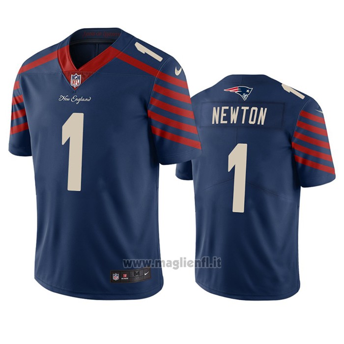 Maglia NFL Limited New England Patriots Cam Newton Ciudad Edition Blu
